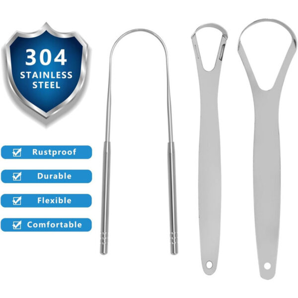 Premium Stainless Steel Tongue Cleaner (3-Pack)