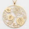 Custom Rose Flower Necklace 24K Gold Plated Personalized Pendant